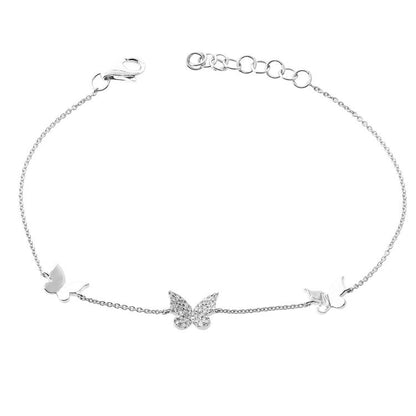 Diamond Butterfly Chain Bracelet