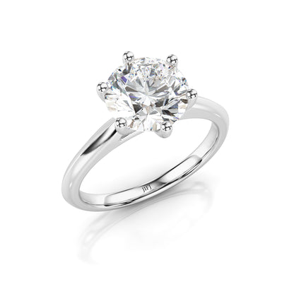 Six Prong Solitaire Round Diamond Engagement Ring