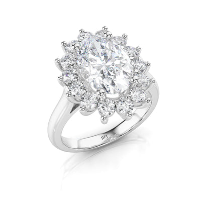 Lab Diamond Vintage Halo Oval Engagement Ring