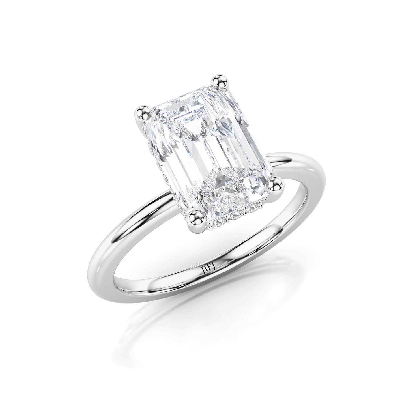 Lab Diamond Emerald Engagement Ring