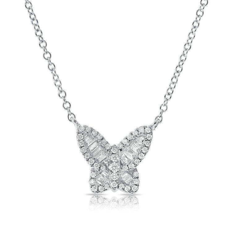 The Baguette Diamond Butterfly Necklace