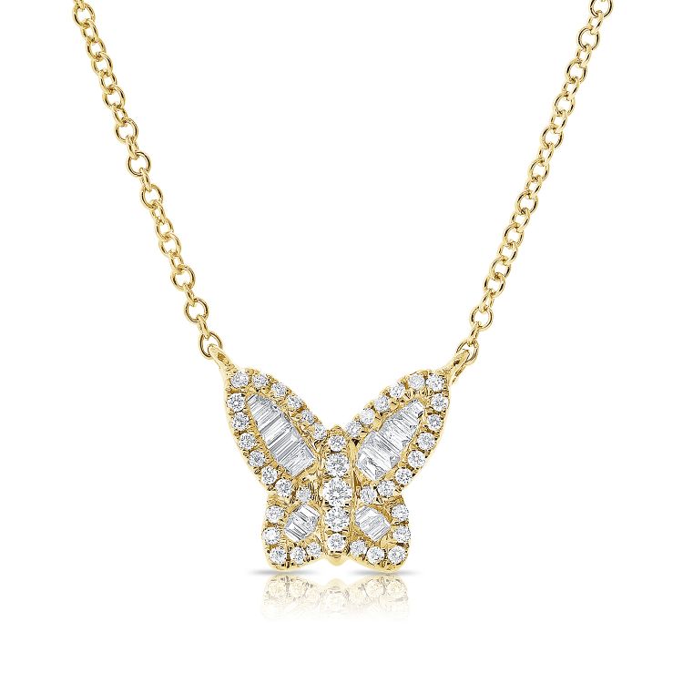 The Baguette Diamond Butterfly Necklace