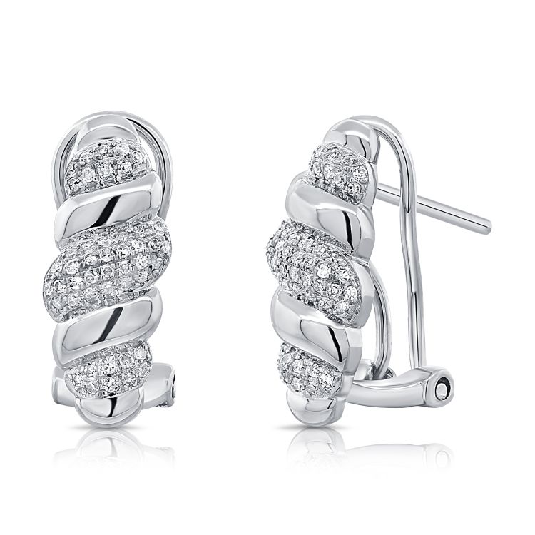 Twisted Diamond Leverback Earring