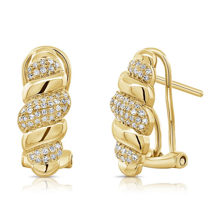 Twisted Diamond Leverback Earring