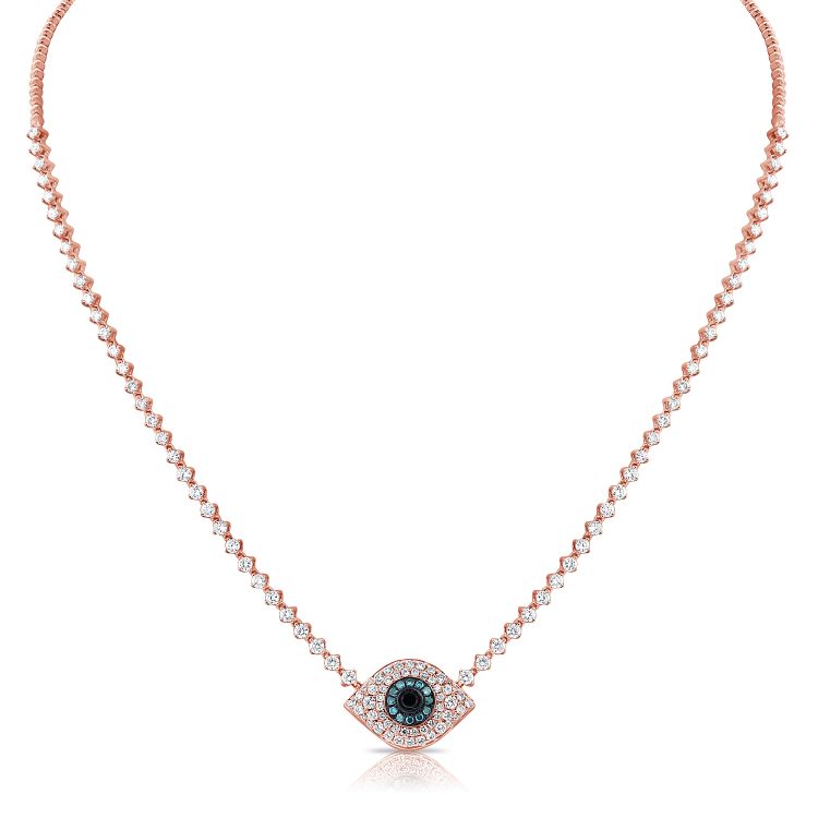 Evil Eye Diamond Tennis Necklace