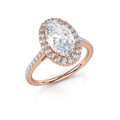 Lab Diamond Micro Halo Oval Engagement Ring