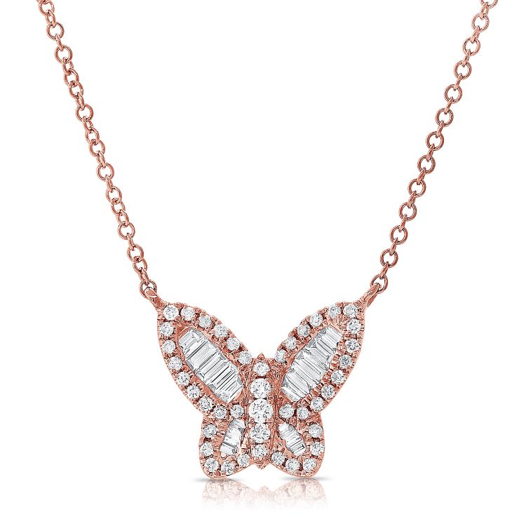 The Baguette Diamond Butterfly Necklace