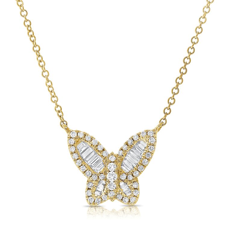 The Baguette Diamond Butterfly Necklace