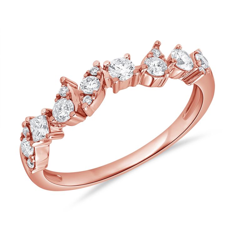 Mixed Cut Halfway Diamond Ring