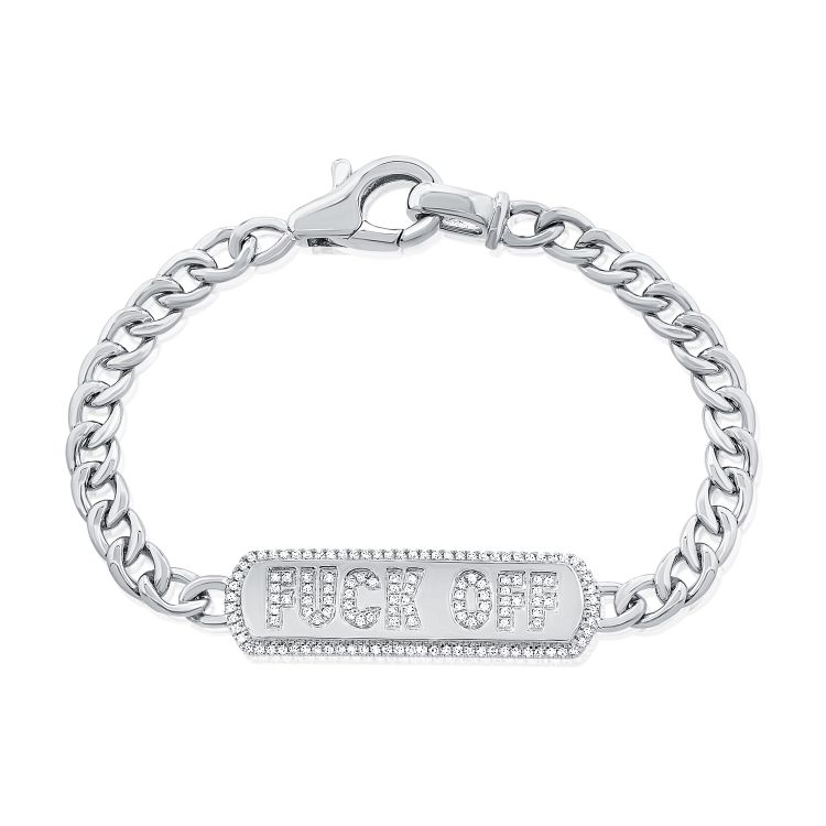 F OFF Diamond Link Bracelet