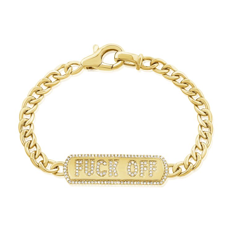 F OFF Diamond Link Bracelet