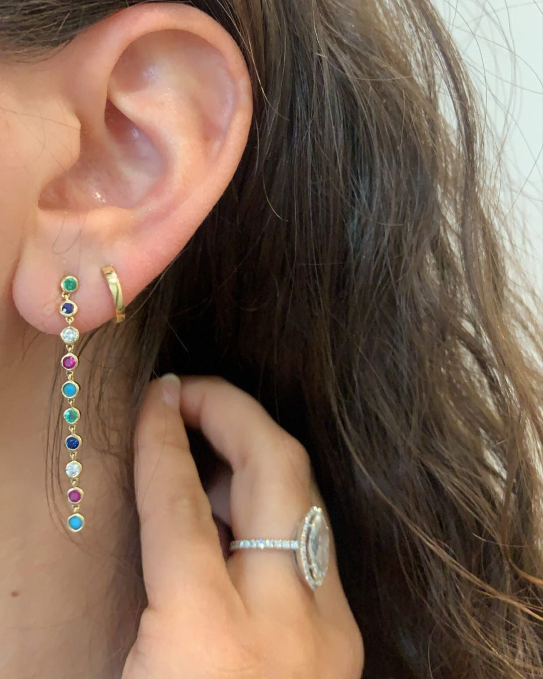 Boucles d'oreilles pendantes arc-en-ciel