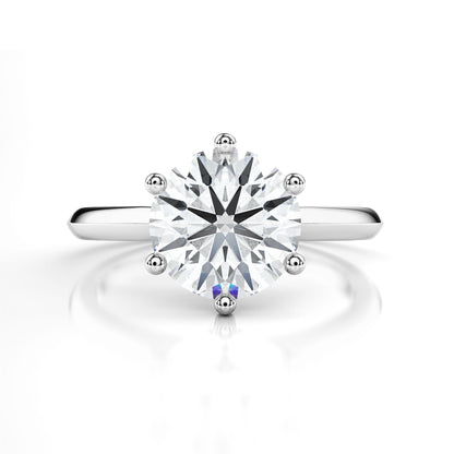 Six Prong Solitaire Round Diamond Engagement Ring