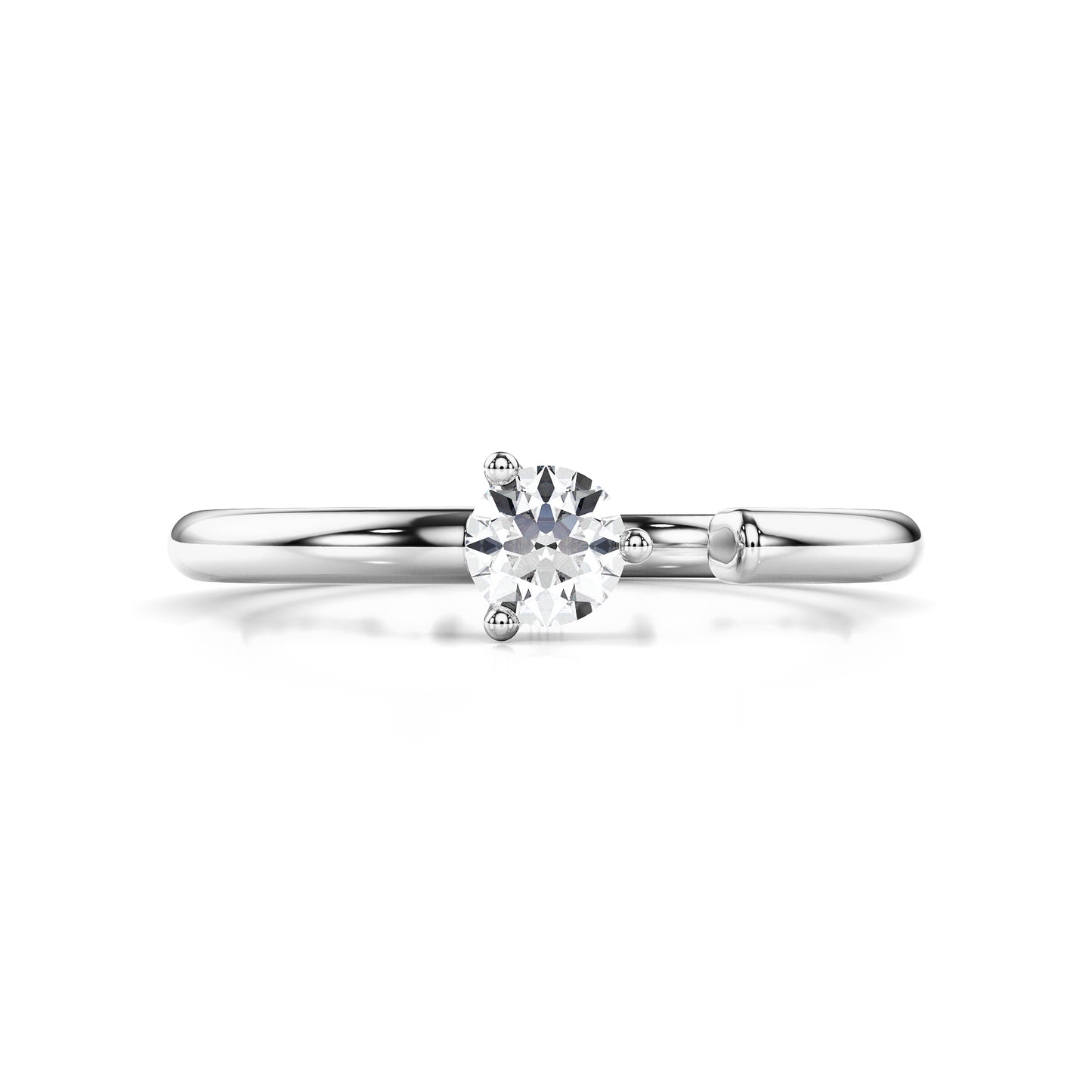 Jonc d'éternité diamant solitaire à manchette ouverte