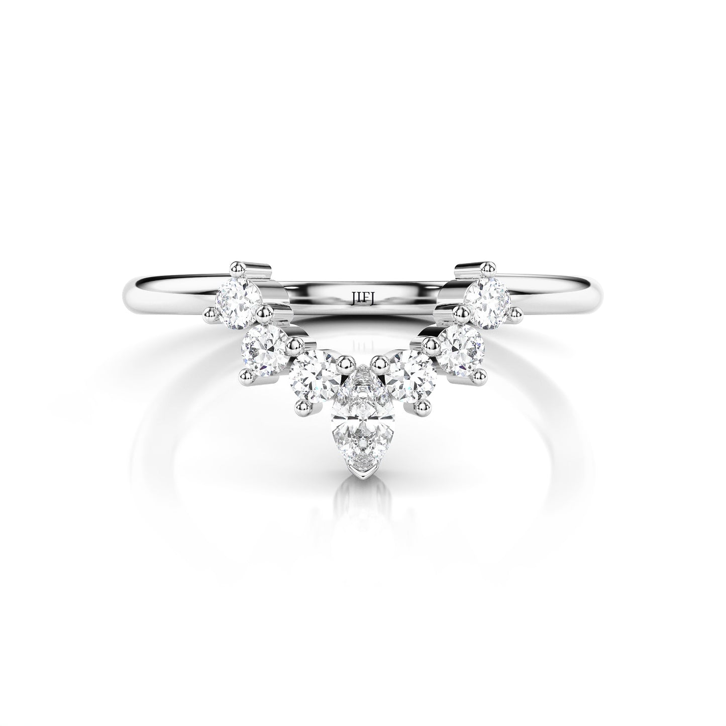 Crown Curved Round & Marquise Diamond Eternity Band
