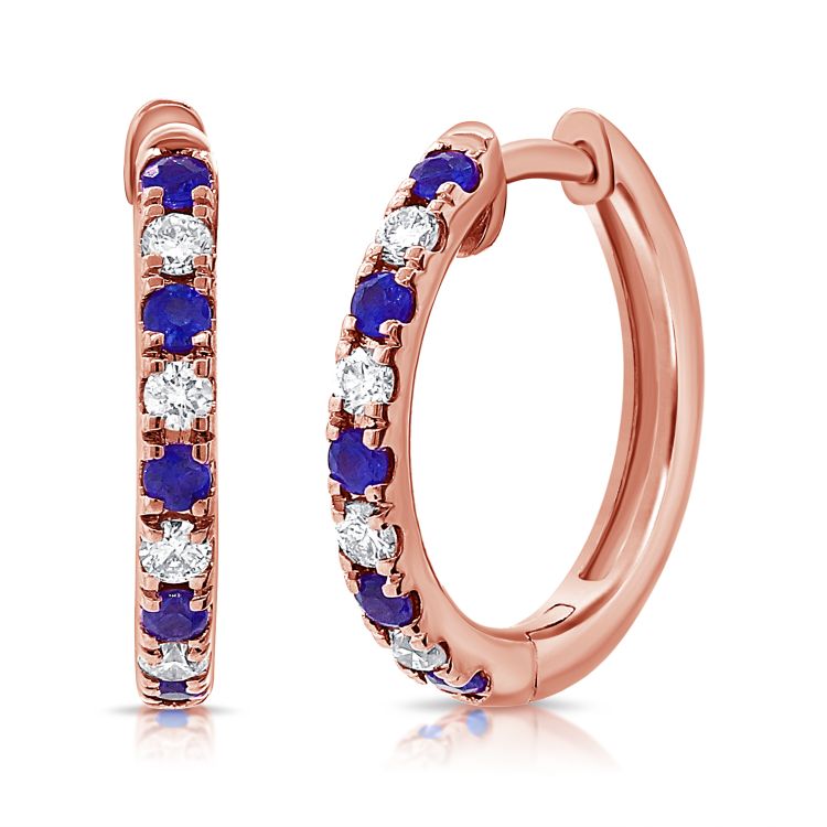 Diamond & Sapphire Huggies
