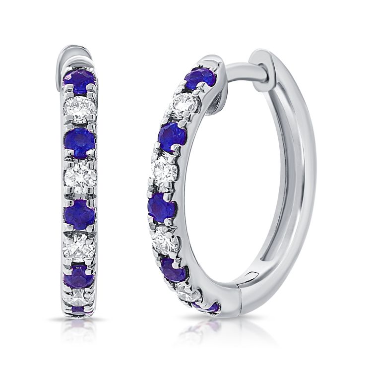 Diamond & Sapphire Huggies