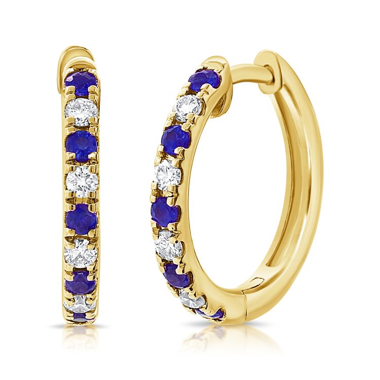 Diamond & Sapphire Huggies