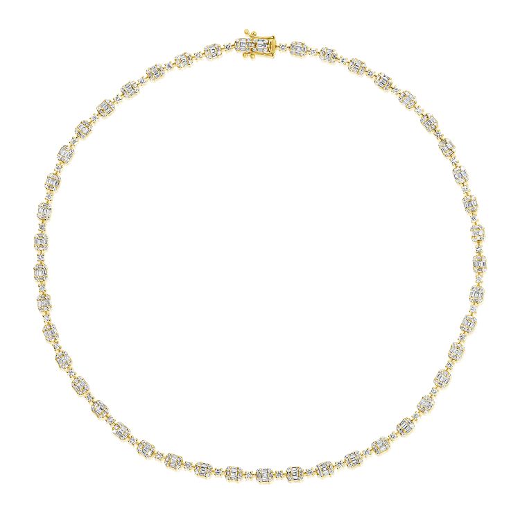 Collier Tennis Diamant Baguette