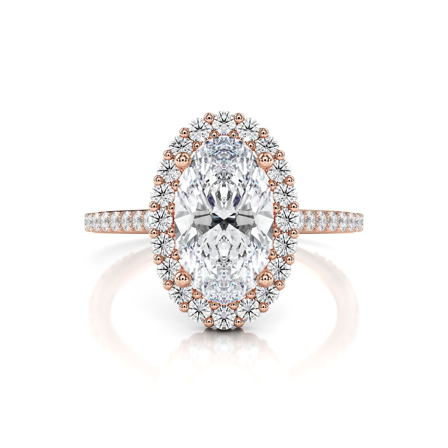 Micro Halo Oval Diamond Engagement Ring