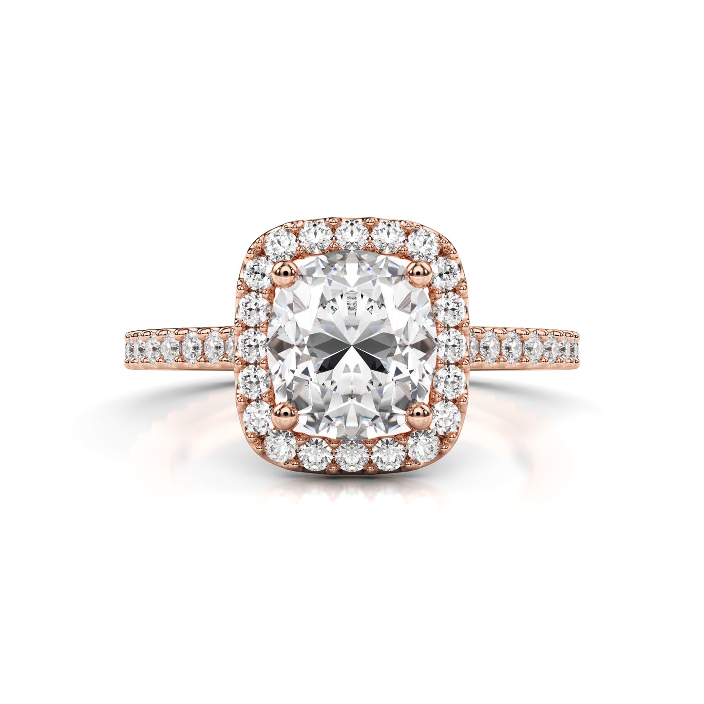 Cushion Halo Pavé Diamond Engagement Ring