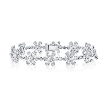Floral Diamond Tennis Bracelet