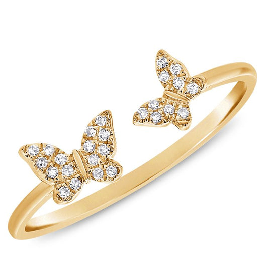 Open Butterfly Diamond Ring