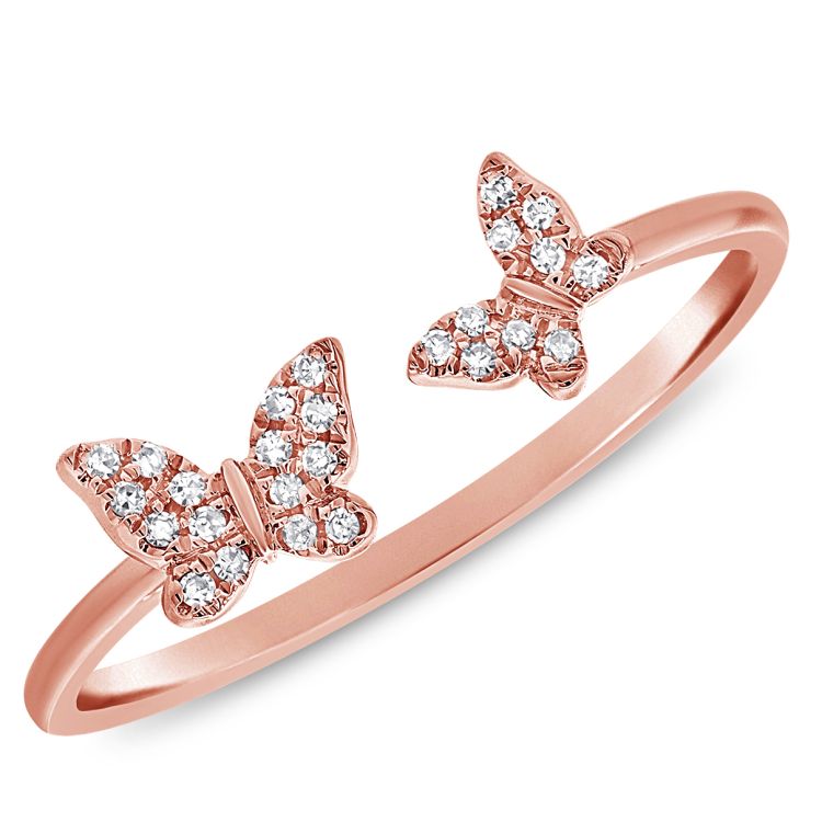 Open Butterfly Diamond Ring