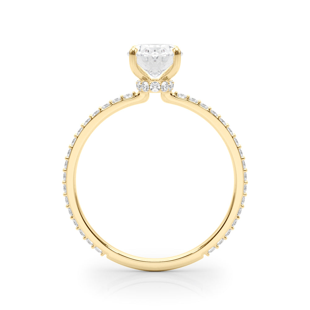 Oval Solitaire Hidden Halo Engagement Ring