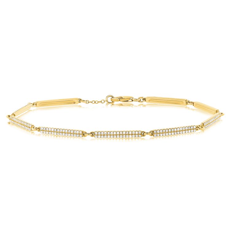 Two Row Diamond Bar Station Bracelet