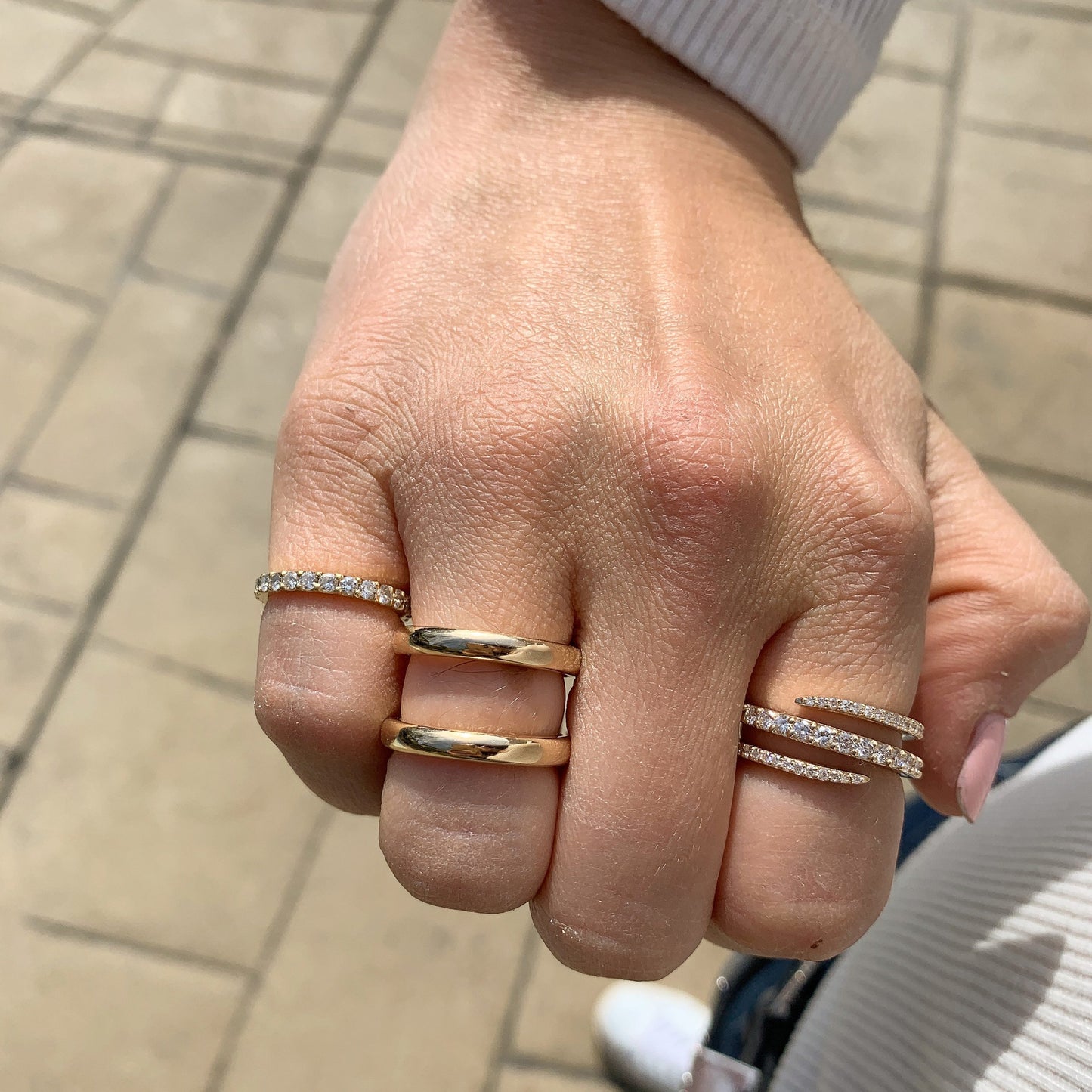 Bague enveloppante de diamants