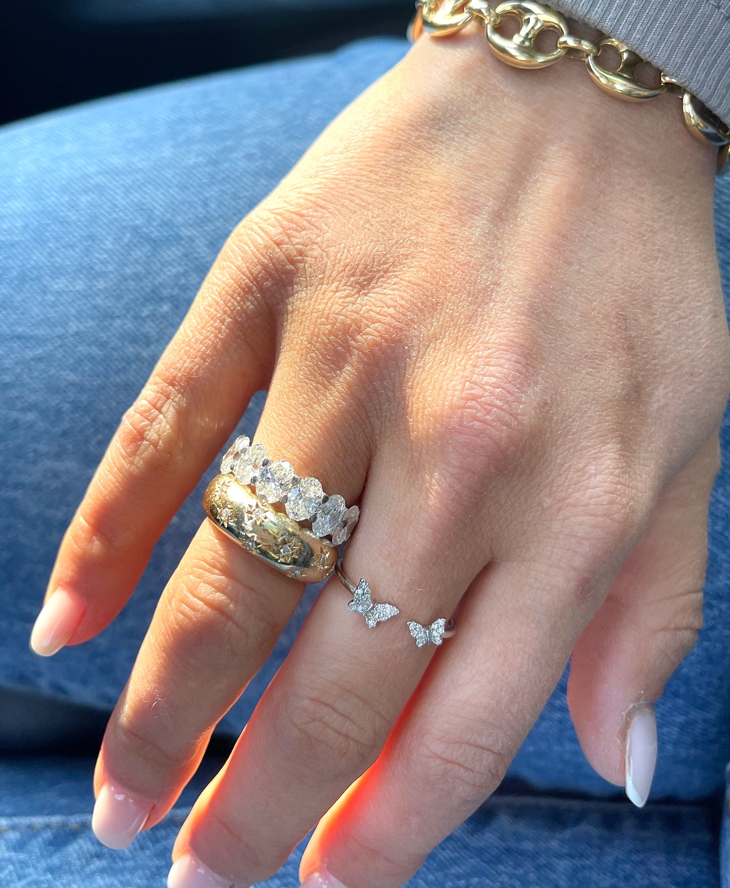 Open Butterfly Diamond Ring