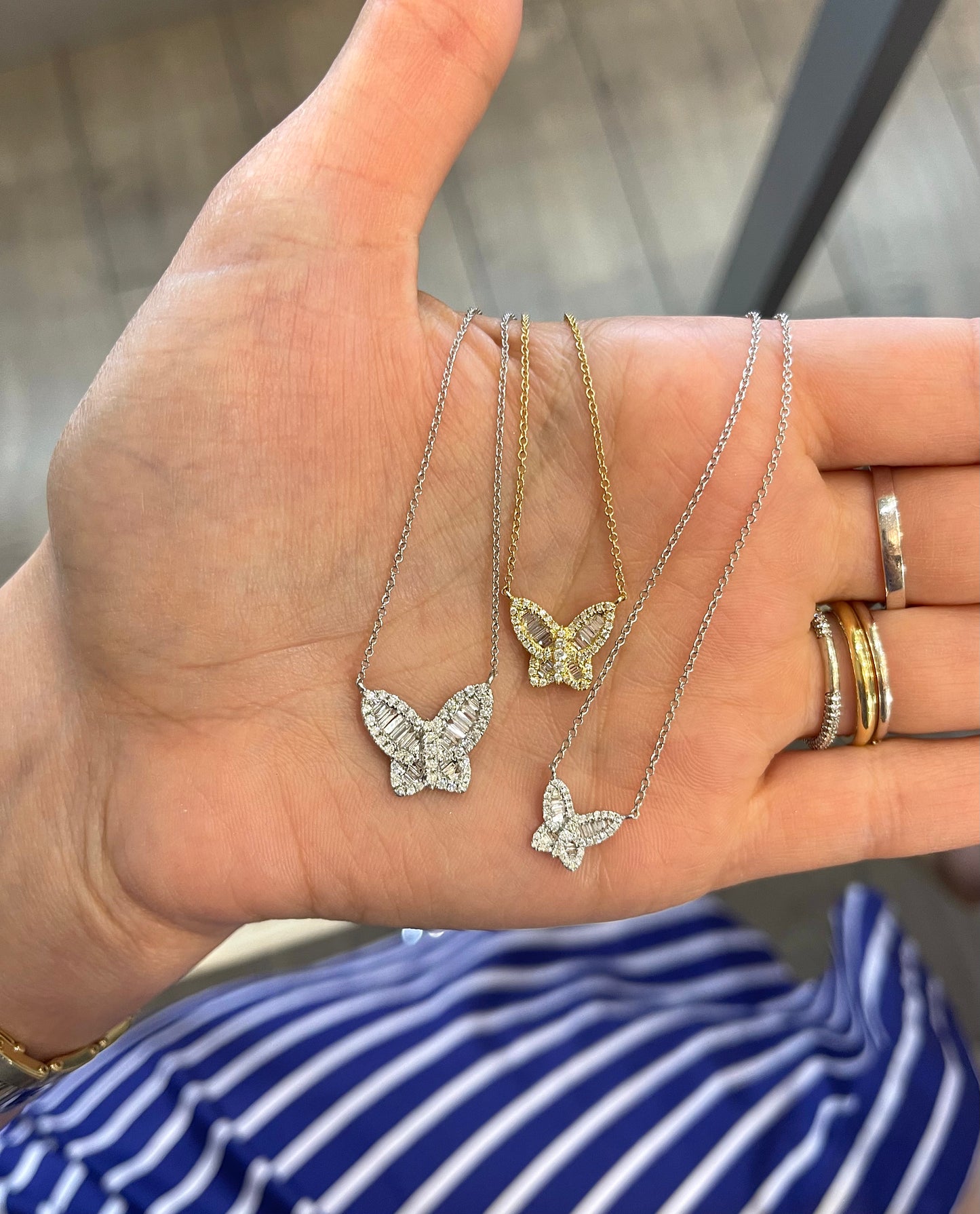 The Baguette Diamond Butterfly Necklace