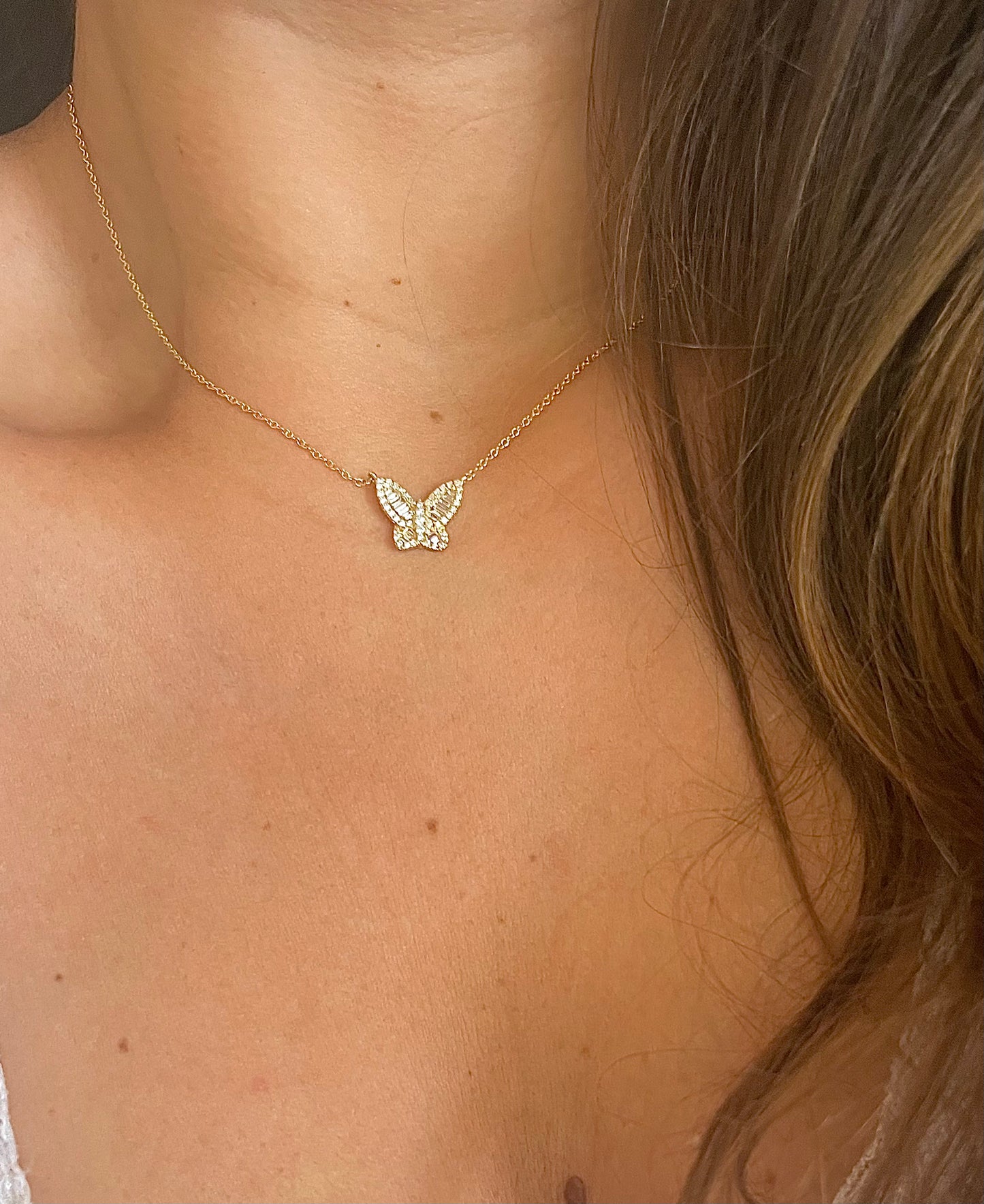 The Baguette Diamond Butterfly Necklace