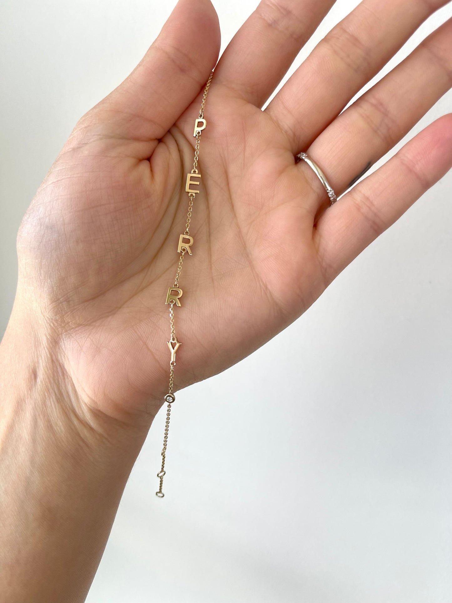 Mini Block Initial Bracelet