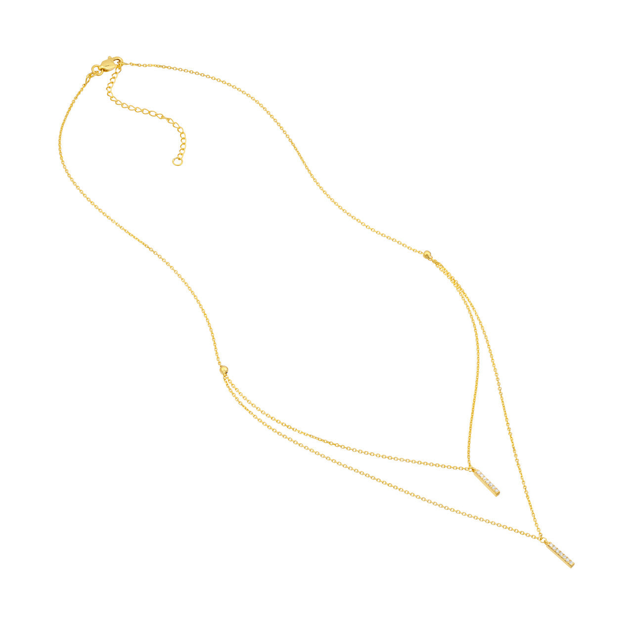 Double Diamond Bar Necklace