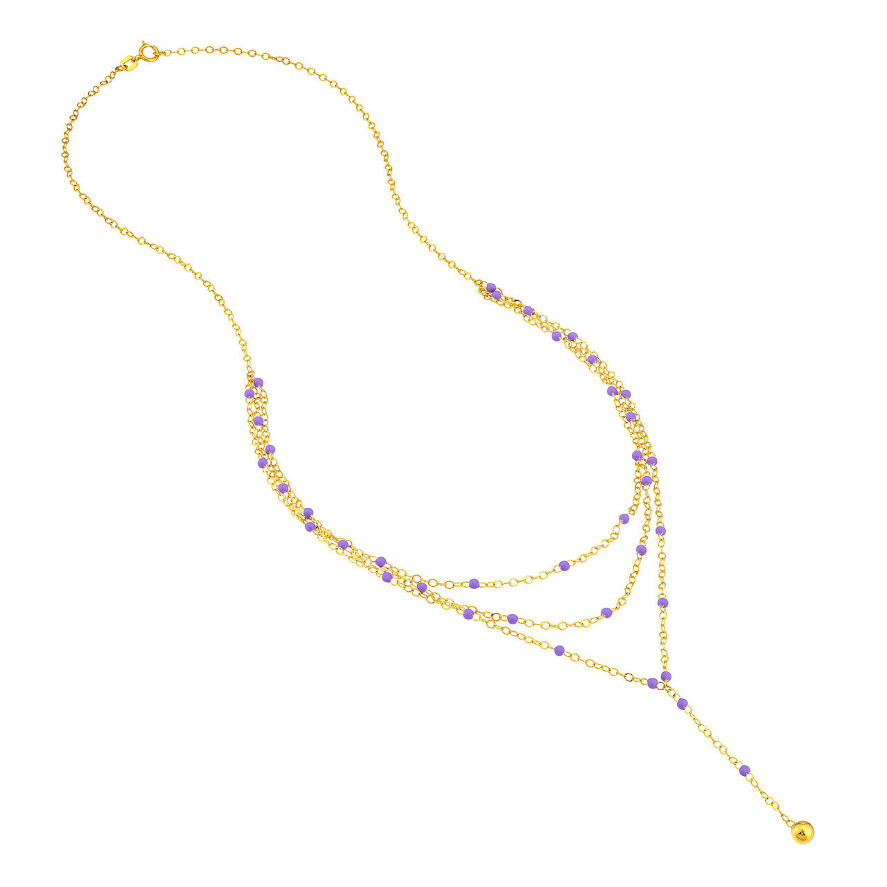 Layered Lilac Enamel Lariat