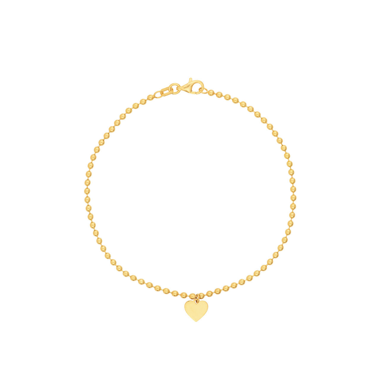 Bracelet chaîne en perles avec breloque cœur