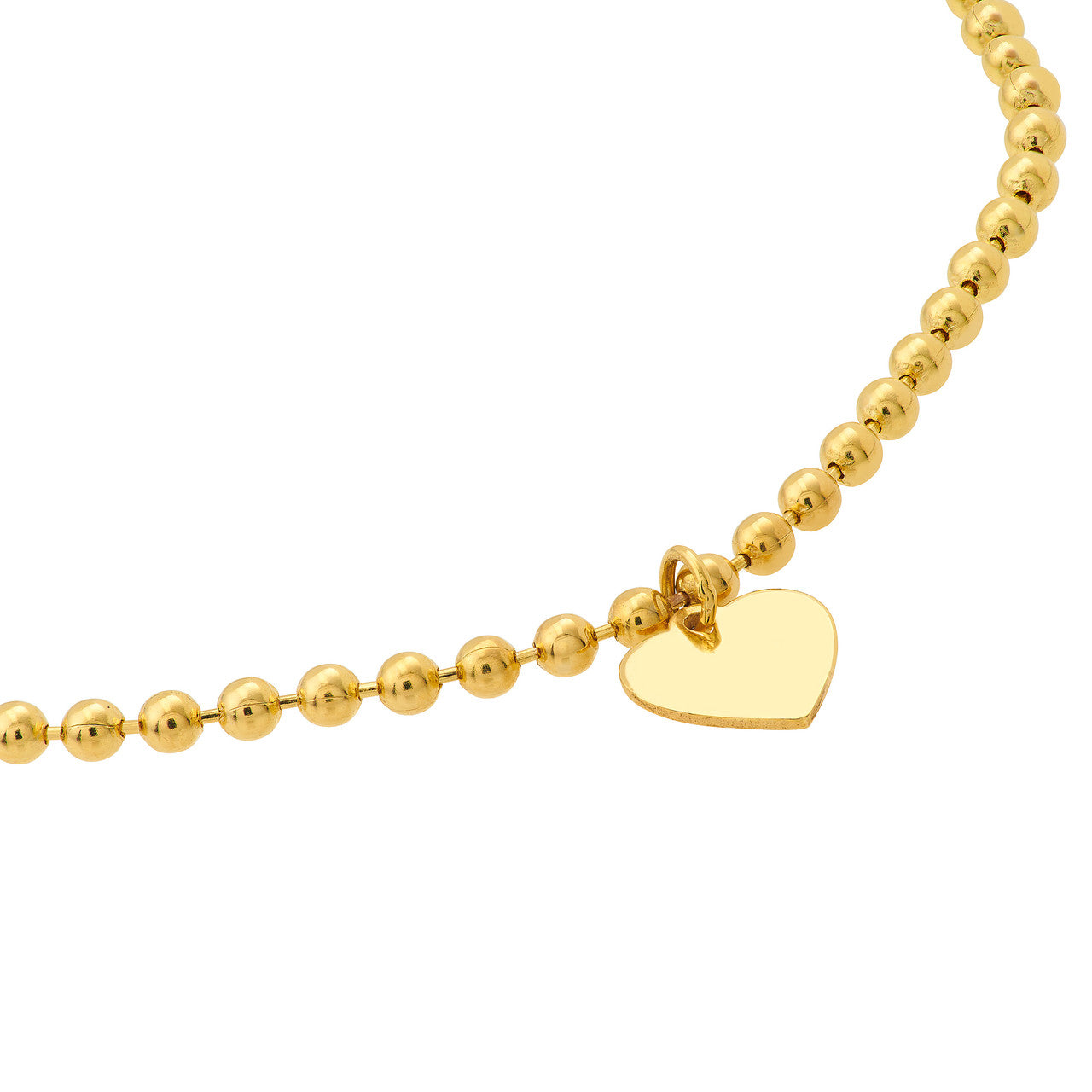 Bracelet chaîne en perles avec breloque cœur