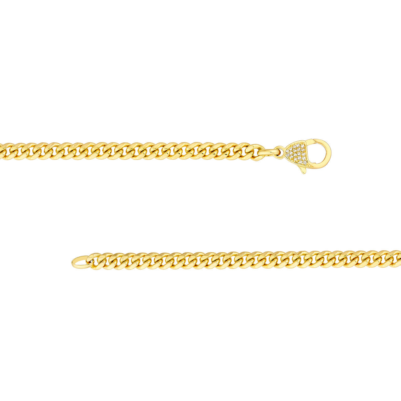 Bracelet chaîne à maille gourmette et pavé de diamants en forme de poire