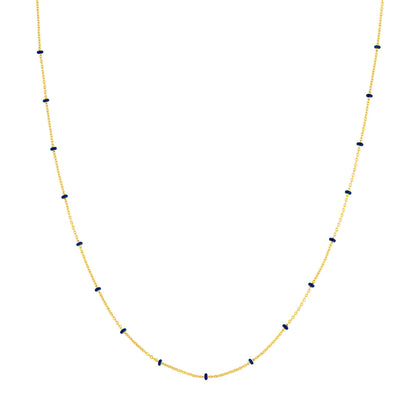 Colored Enamel Bead Saturn Chain Necklace