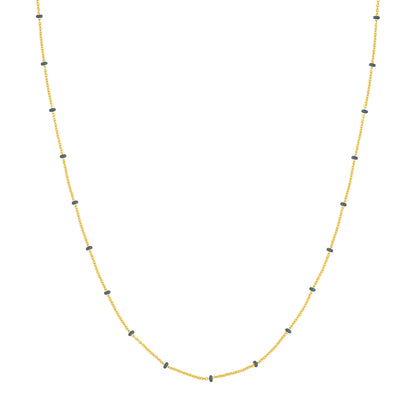Colored Enamel Bead Saturn Chain Necklace