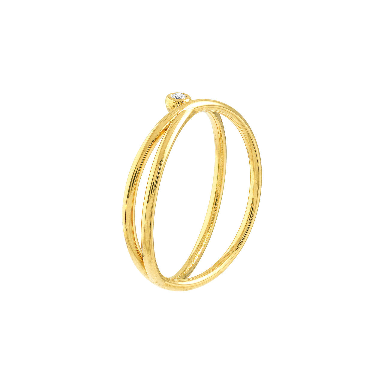 Dainty Diamond Crossover Ring