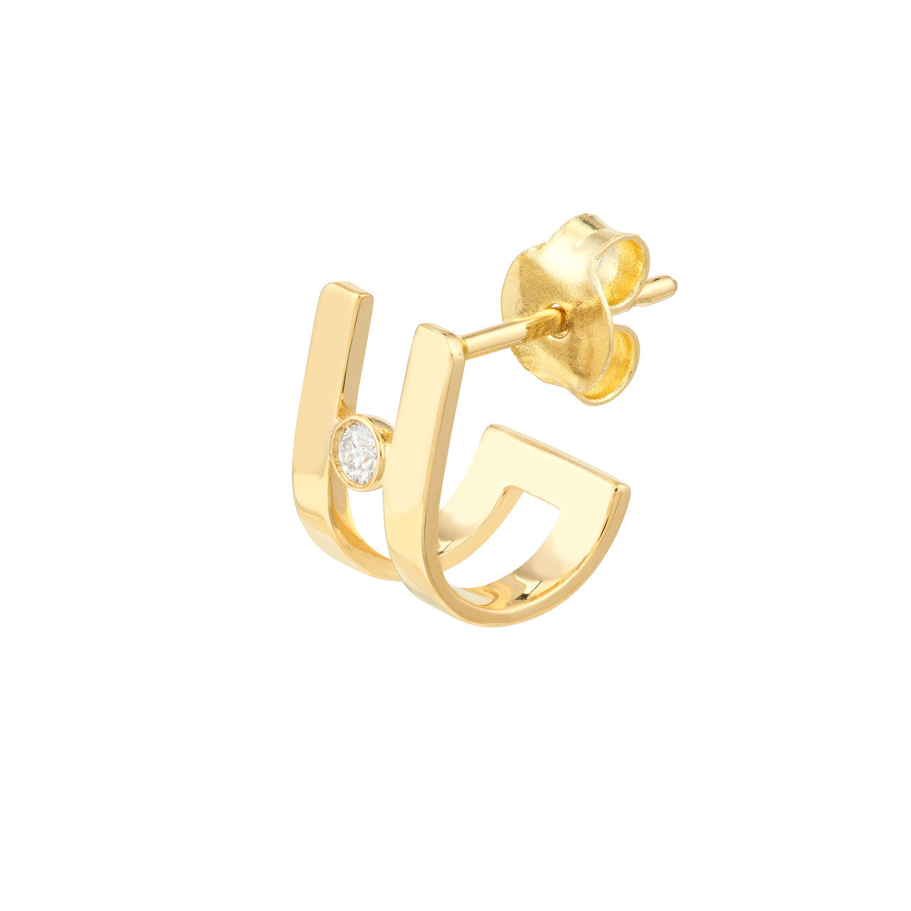Open J-Huggie Earrings