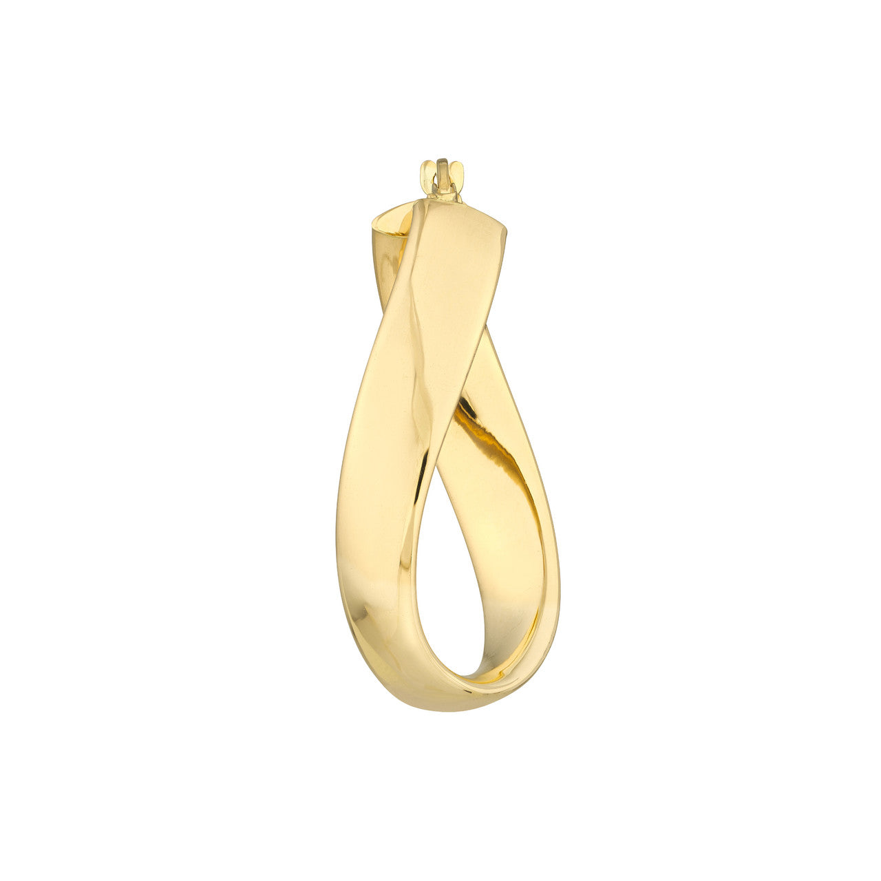 Oval Waved Polished Hoops
