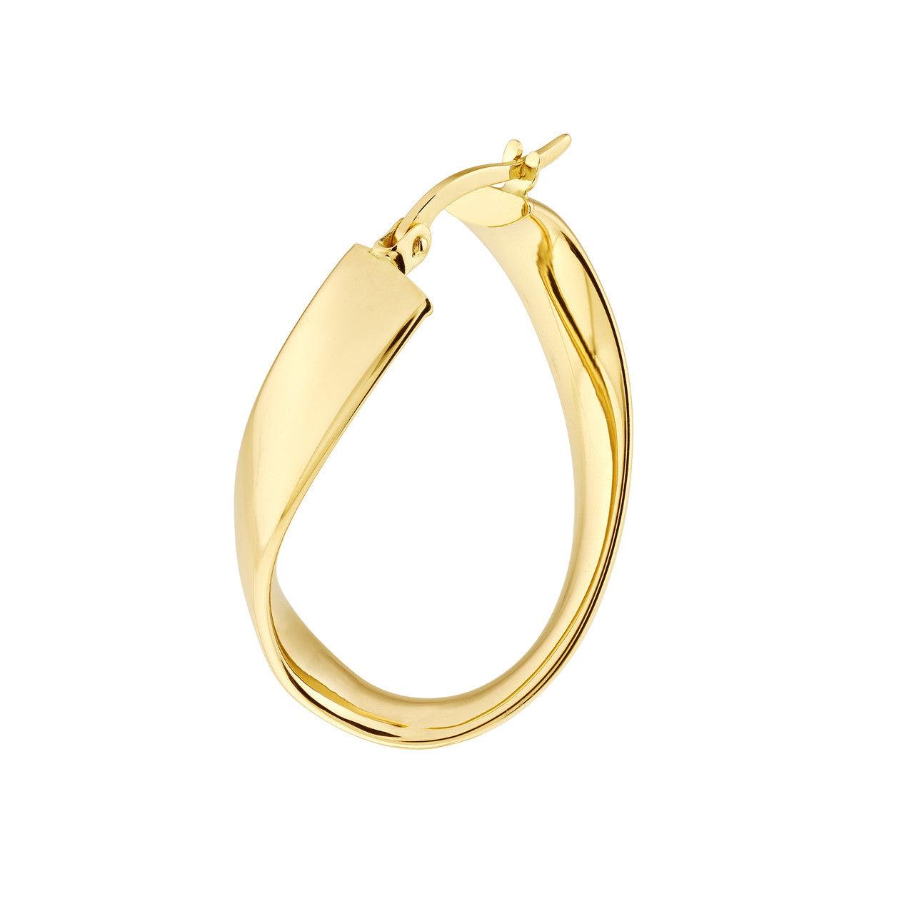Oval Waved Polished Hoops