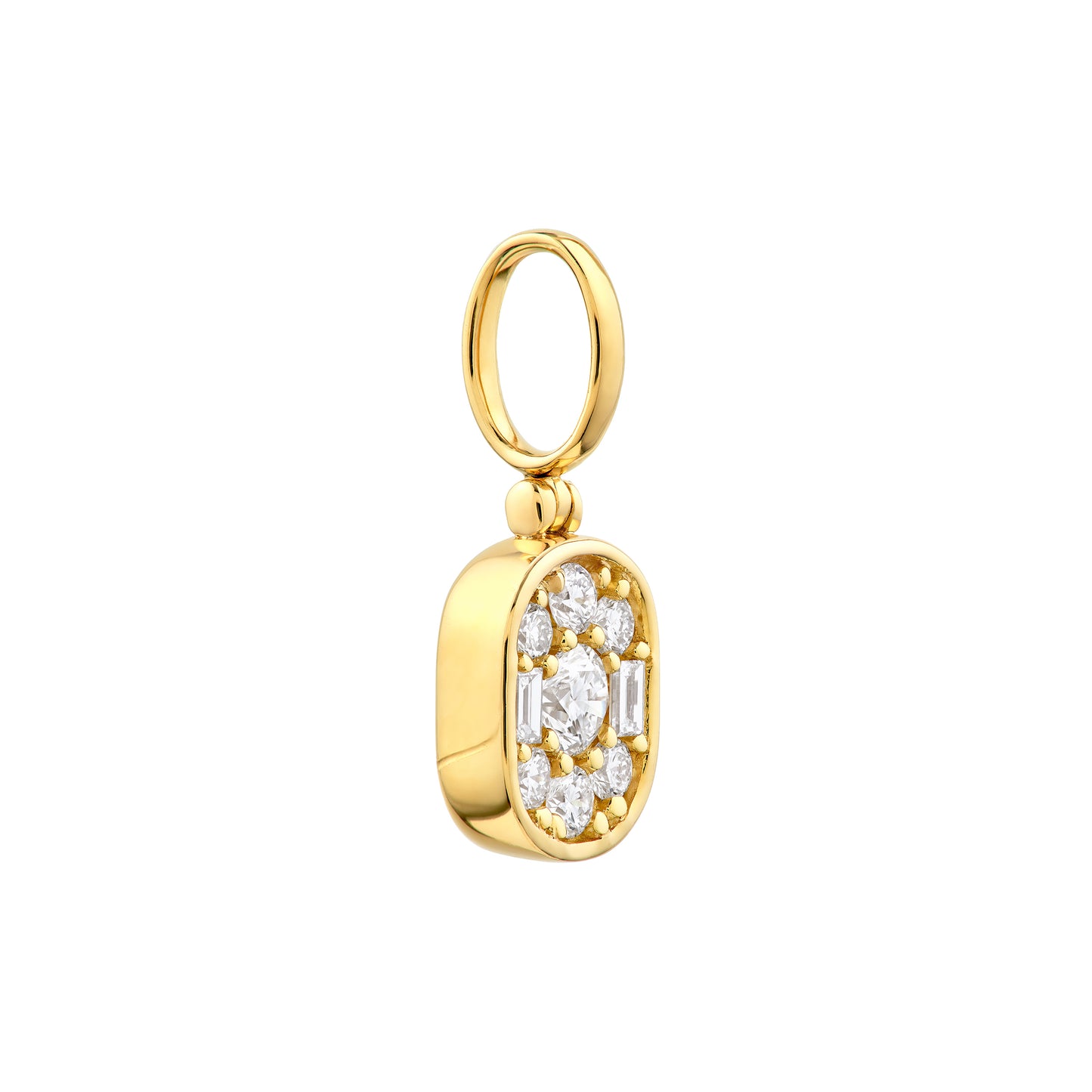 Diamond Vertical Oval Pendant