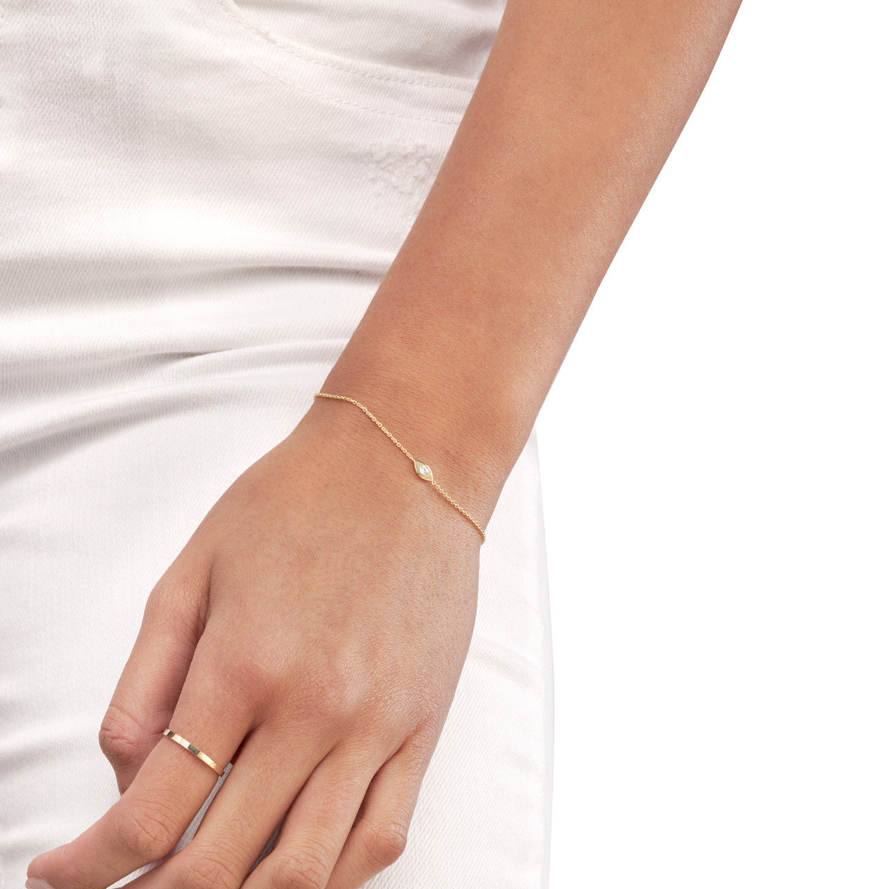 Diamond Evil Eye Bolo Bracelet