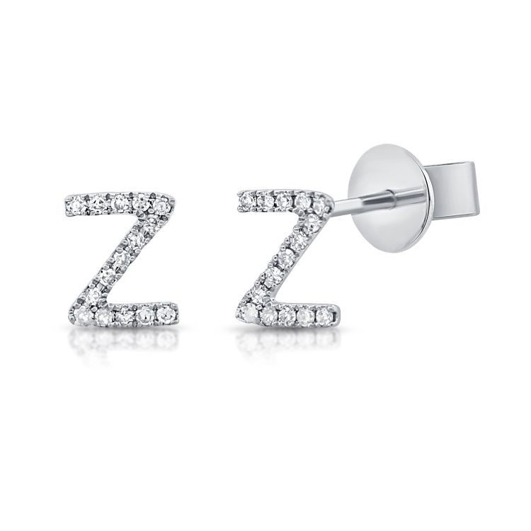 Puces d'oreilles initiales en mini diamant