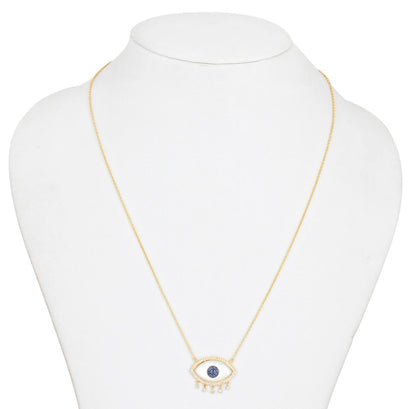 Mother of Pearl Evil Eye Diamond Necklace
